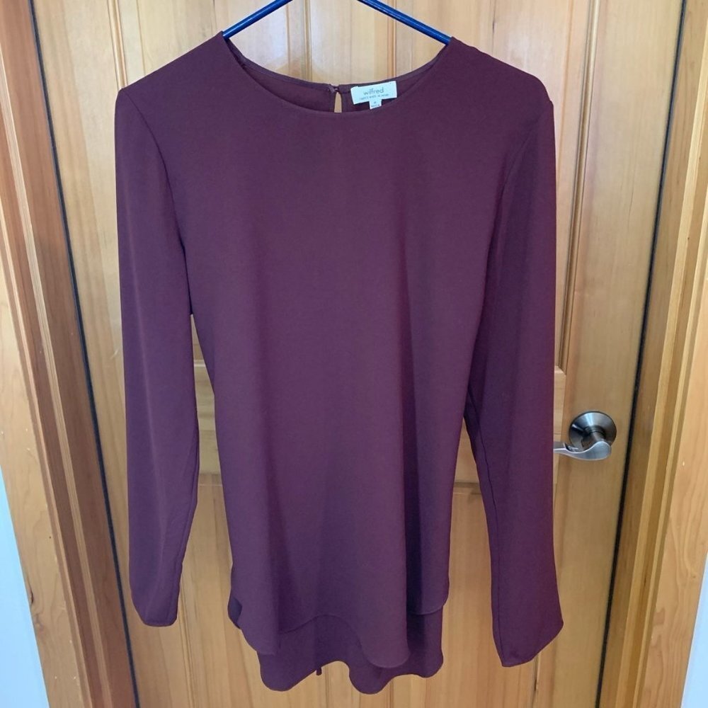Aritzia Wilfred long sleeve burgundy blouse size M